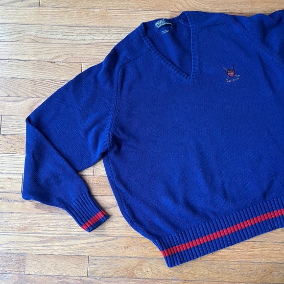 Vintage Polo Ralph Lauren 100% Cotton Knit Sweater XL - Picture 2 of 5